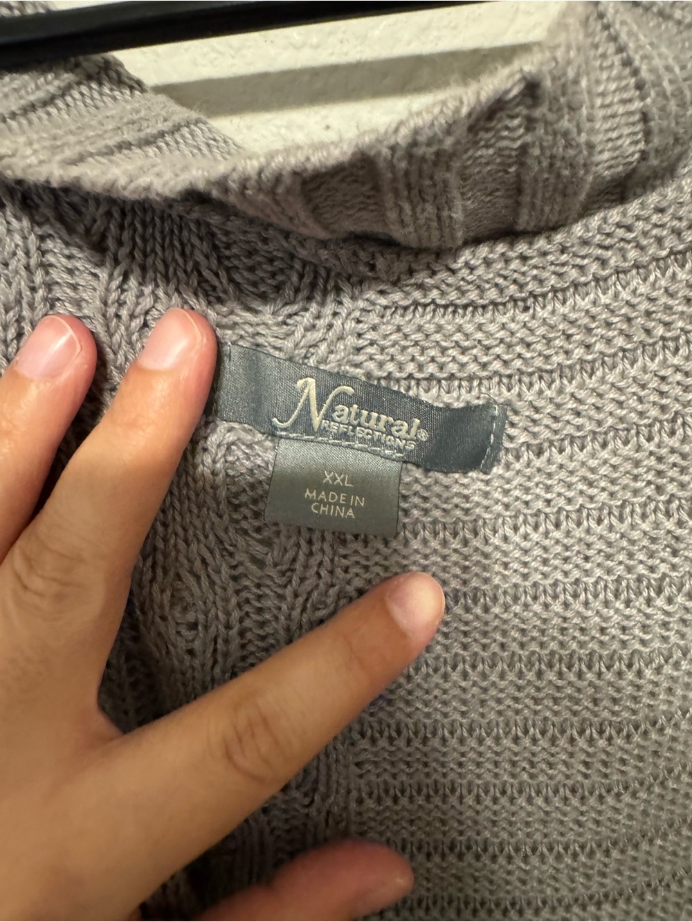Natural Reflections Gray Open-Front Cable & Rib Knit Cardigan - Picture 6 of 8